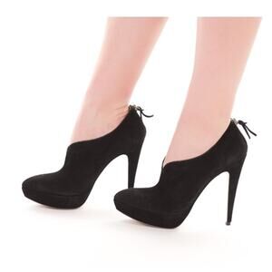 MIU MIU Women's Suede Platform Ankle Boots Size 36 Black Stiletto Heel